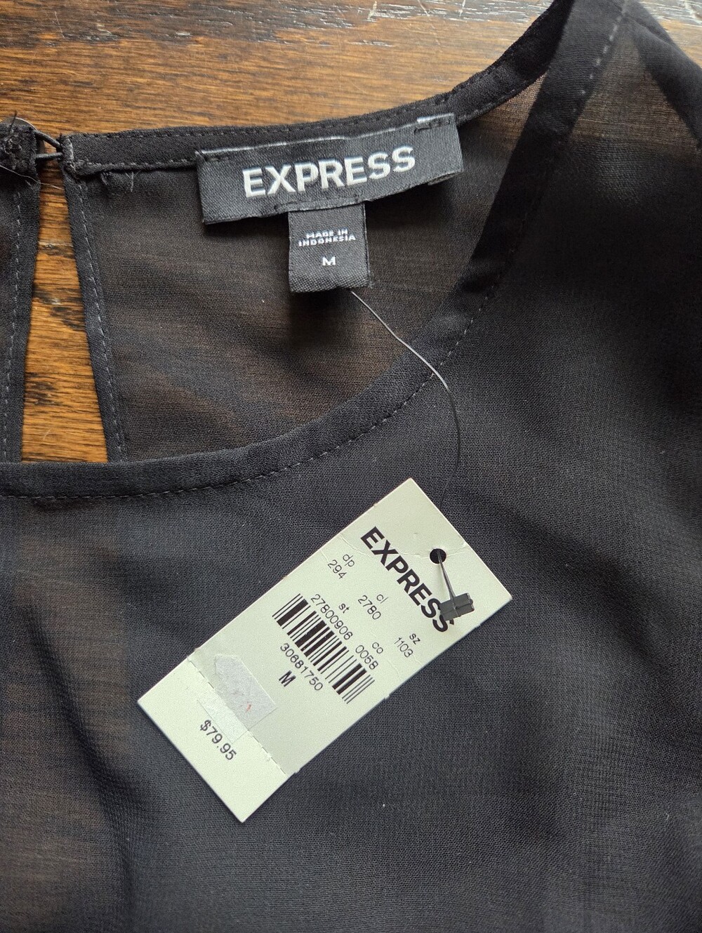 Express Black Ruched Ruffle Sheath Mini Dress NWT Size M - Picture 7 of 9